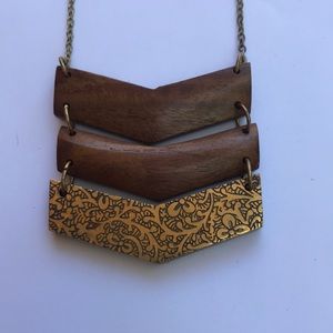Wooden Chevron Necklace